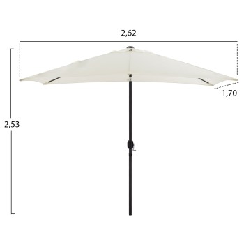 ALUMINUM UMBRELLA FK6029.10 RECTANGULAR RECLINING BEIGE GRAY 262x170x253 cm. ALUMINUM UMBRELLA FK6029.10 RECTANGULAR RECLINING BEIGE GRAY 262x170x253 cm.