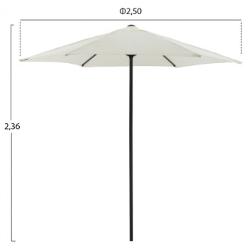 ALUMINUM UMBRELLA FK6030.02 ECRU- GRAY Φ250x236 cm. ALUMINUM UMBRELLA FK6030.02 ECRU- GRAY Φ250x236 cm.