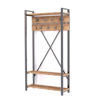 ENTRANCE FURNITURE FK8943.01 NATURAL WOOD & BLACK 90x34x180 cm. ENTRANCE FURNITURE FK8943.01 NATURAL WOOD & BLACK 90x34x180 cm.