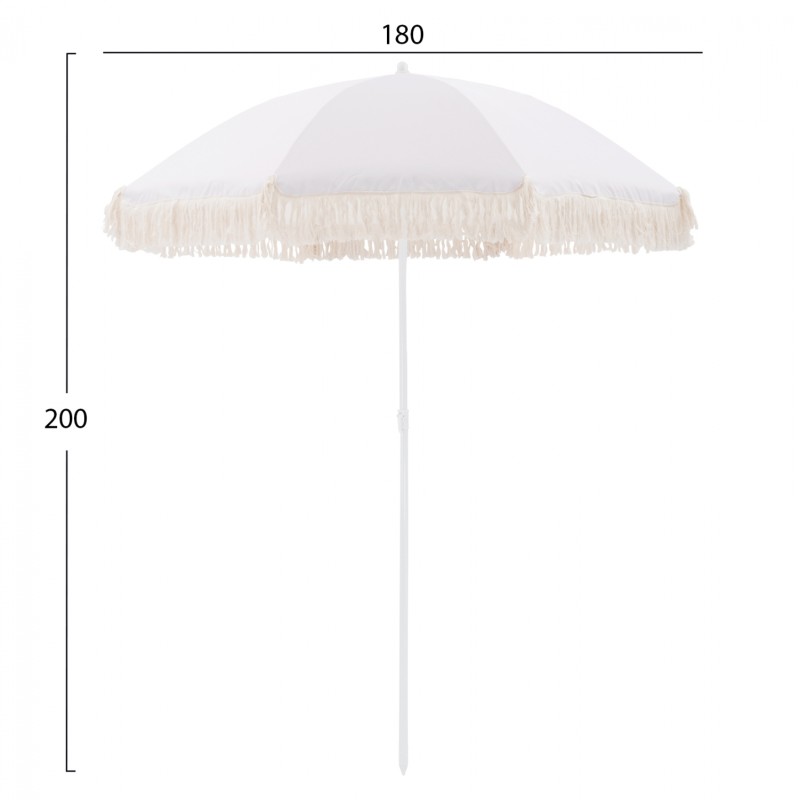 BEACH UMBRELLA WITH BEIGE MACRAME FRICTIONS FK5775.01 8 RADIAS Φ180Χ200m. BEACH UMBRELLA WITH BEIGE MACRAME FRICTIONS FK5775.01 8 RADIAS Φ180Χ200m.