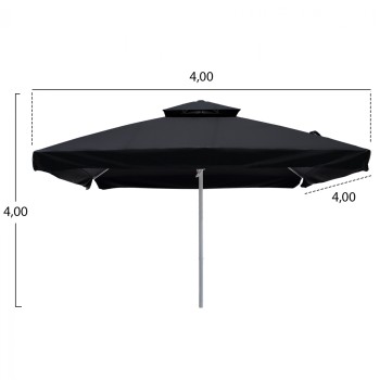 PROFESSIONAL UMBRELLA ALU TELESCOPIC FK6031.03 4x4x2,95-4Μ WITH BLACK ACRYLIC CLOTH PROFESSIONAL UMBRELLA ALU TELESCOPIC FK6031.03 4x4x2,95-4Μ WITH BLACK ACRYLIC CLOTH