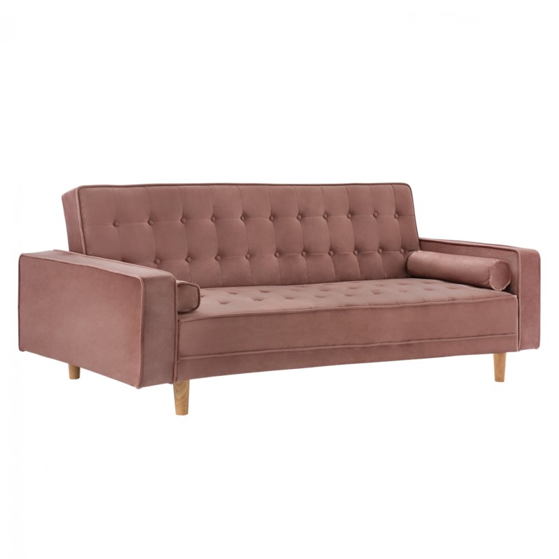 SOFA-BED SALVADOR FK3150.12 VELVET DUSTY PINK 224X88X84cm. SOFA-BED SALVADOR FK3150.12 VELVET DUSTY PINK 224X88X84cm.