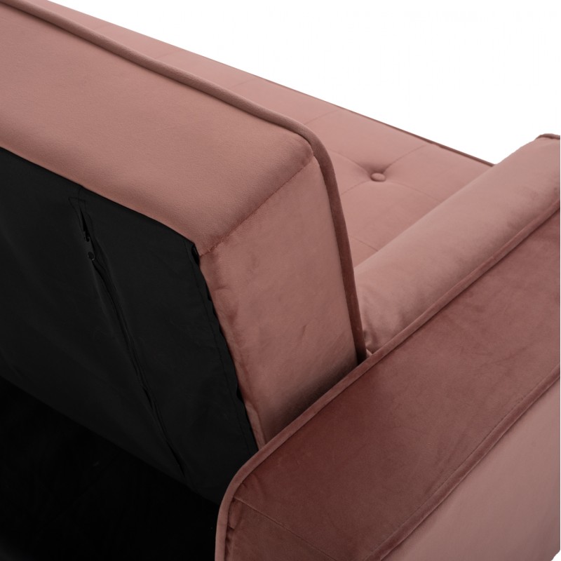 SOFA-BED SALVADOR FK3150.12 VELVET DUSTY PINK 224X88X84cm. SOFA-BED SALVADOR FK3150.12 VELVET DUSTY PINK 224X88X84cm.
