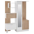 ENTRANCE FURNITURE WITH SHELVES AND MIRROR FK2265 WHITE-SONAMA 125,5x37,5x166,5cm ENTRANCE FURNITURE WITH SHELVES AND MIRROR FK2265 WHITE-SONAMA 125,5x37,5x166,5cm