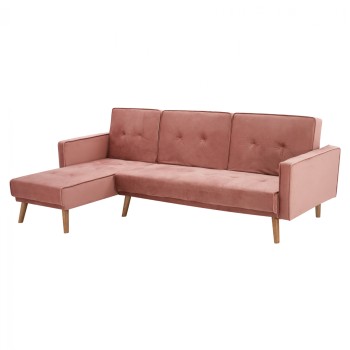 REVERSIBLE CORNER SOFA TALIA FK3153.02 VELVET IN DUSTY PINK 267x153x85cm.