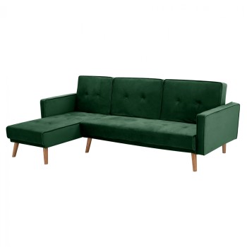 REVERSIBLE CORNER SOFA-BED TALIA FK3153.03 VELVET IN GREEN 267x153x85cm
