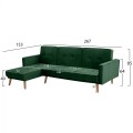REVERSIBLE CORNER SOFA-BED TALIA FK3153.03 VELVET IN GREEN 267x153x85cm REVERSIBLE CORNER SOFA-BED TALIA FK3153.03 VELVET IN GREEN 267x153x85cm