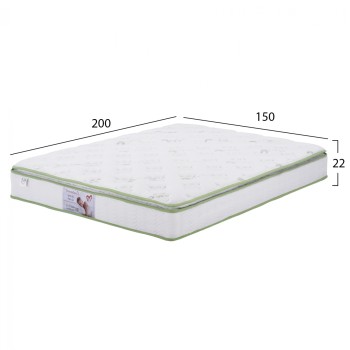 MATTRESS CONTINUOUS SPRING WITH ALOE VERA MATTRESS PAD 150X200 FK372.15 SINGLE SIDE
