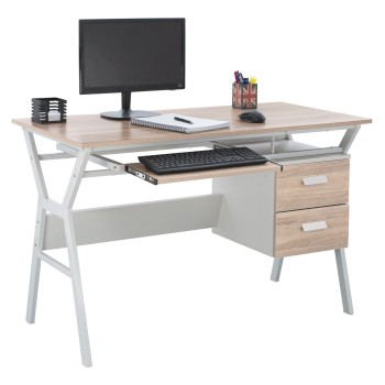DESK VITINO FK2130.01, SONAMA-WHITE, 120X60X76H
