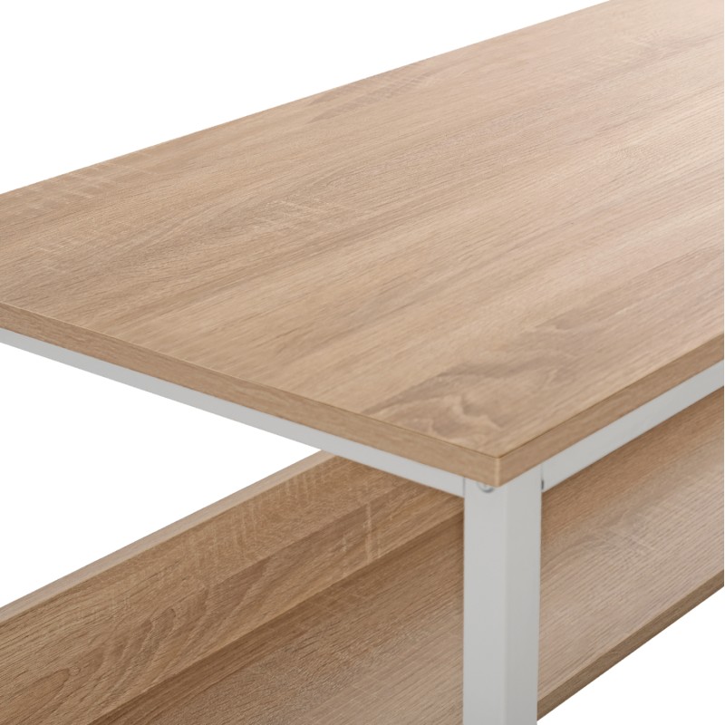 DESK PORTIS FK2131.01 MELAMINE IN SONAMA WITH WHITE MATTE METAL FRAME 120X50X75cm. DESK PORTIS FK2131.01 MELAMINE IN SONAMA WITH WHITE MATTE METAL FRAME 120X50X75cm.