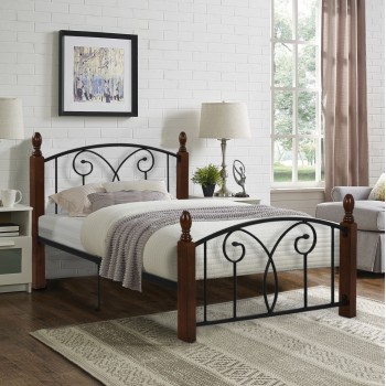 BED FK600 METAL RUBBERWOOD FOR MATTRESS 110X190 cm.