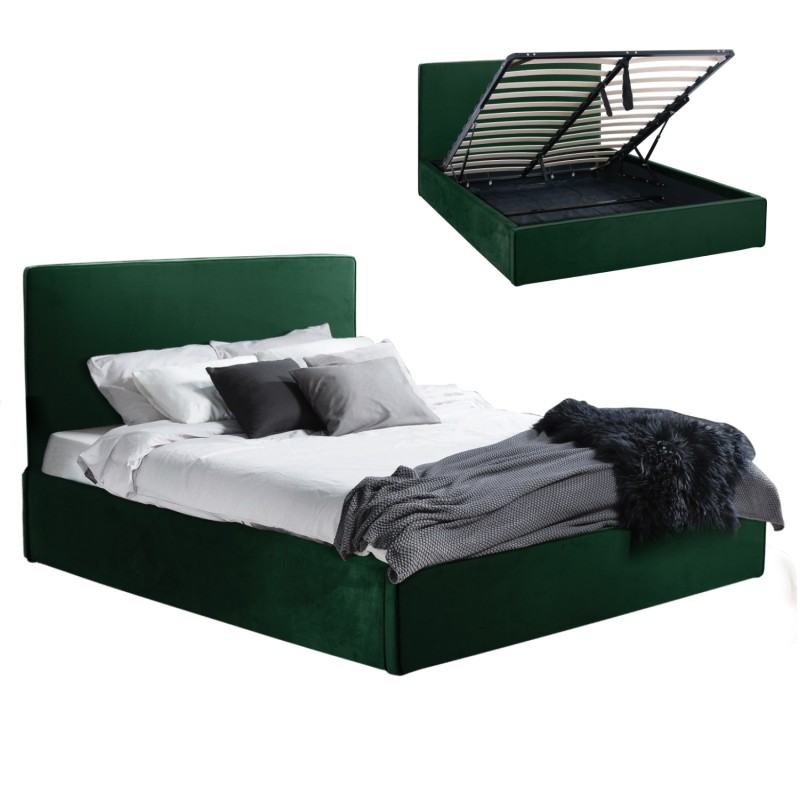 BED ALLIE FK584.13 160X200 WITH STORAGE SPACE IN CYPRESS GREEN BED ALLIE FK584.13 160X200 WITH STORAGE SPACE IN CYPRESS GREEN