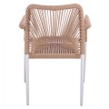 WHITE ALUMINUM ARMCHAIR WITH BEIGE PE ROPE FK5771.01 55Χ63Χ82Η cm. WHITE ALUMINUM ARMCHAIR WITH BEIGE PE ROPE FK5771.01 55Χ63Χ82Η cm.