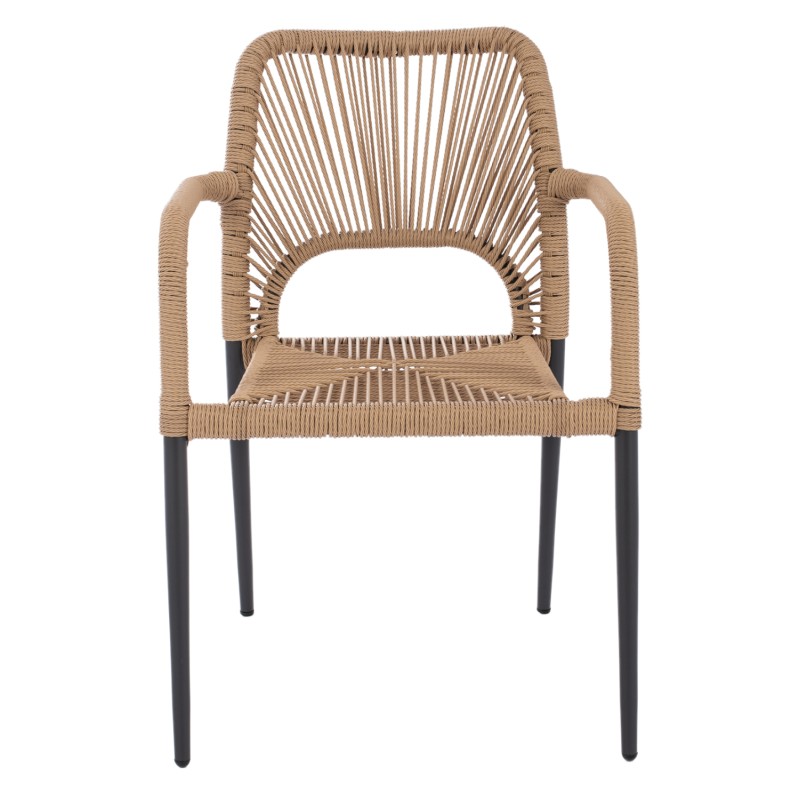 ALUMINUM ARMCHAIR NOJO FK5771.02 GREY WITH BEIGE P.E.TWIST RATTAN 55x63x82Hcm. ALUMINUM ARMCHAIR NOJO FK5771.02 GREY WITH BEIGE P.E.TWIST RATTAN 55x63x82Hcm.