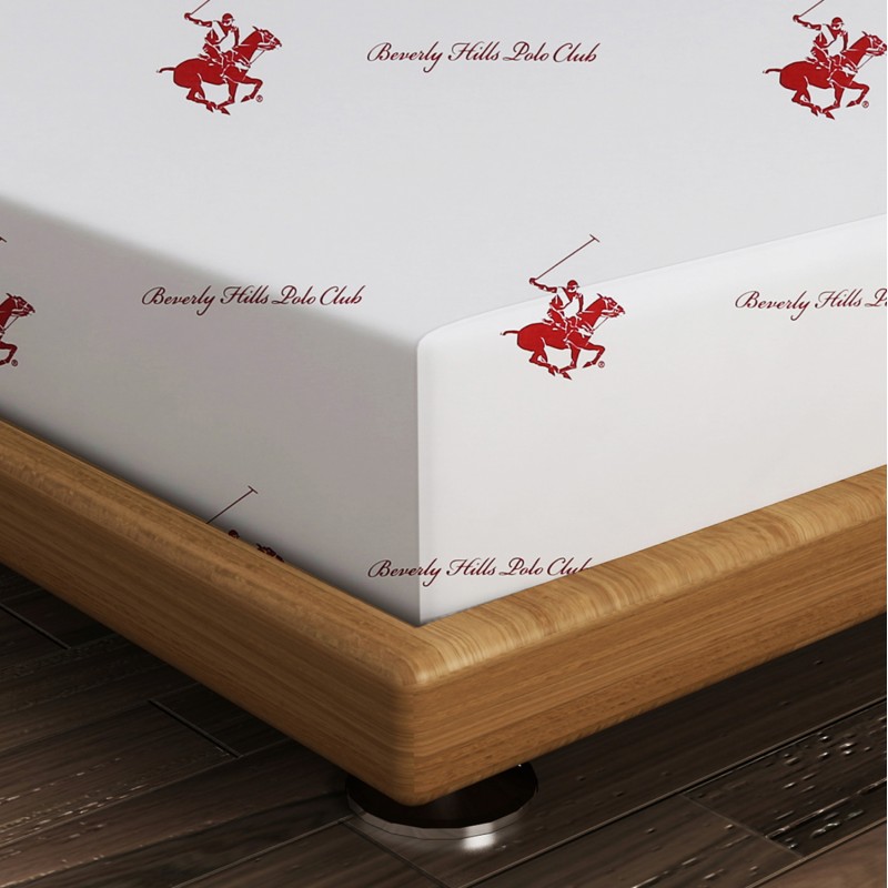 FLAT SHEET BEVERLY HILLS POLO CLUB FK12031.01 WHITE RED 180x240 cm. 176BHP1103 FLAT SHEET BEVERLY HILLS POLO CLUB FK12031.01 WHITE RED 180x240 cm. 176BHP1103