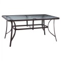 TABLE 150X90Χ75cm. METALLIC RECTANGULAR IN BROWN WITH UMBRELLA HOLE D38cm FK5145.12 TABLE 150X90Χ75cm. METALLIC RECTANGULAR IN BROWN WITH UMBRELLA HOLE D38cm FK5145.12