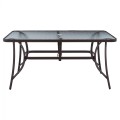 TABLE 150X90Χ75cm. METALLIC RECTANGULAR IN BROWN WITH UMBRELLA HOLE D38cm FK5145.12 TABLE 150X90Χ75cm. METALLIC RECTANGULAR IN BROWN WITH UMBRELLA HOLE D38cm FK5145.12