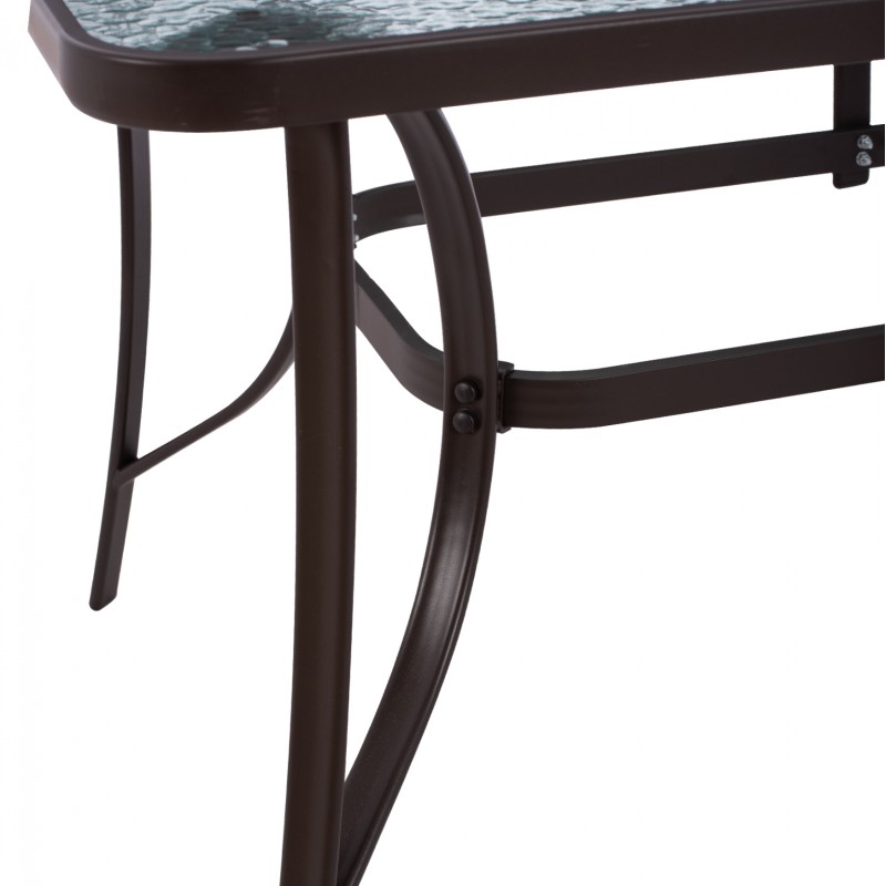TABLE 150X90Χ75cm. METALLIC RECTANGULAR IN BROWN WITH UMBRELLA HOLE D38cm FK5145.12 TABLE 150X90Χ75cm. METALLIC RECTANGULAR IN BROWN WITH UMBRELLA HOLE D38cm FK5145.12