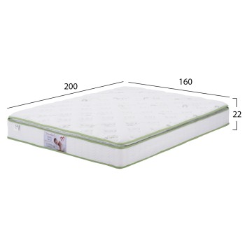 CONTINUOUS SPRING MATTRESS WITH ALOE VERA MATTRESS PAD 160X200 FB9372.16 SINGLE FACE