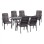 DINING SET 7PCS TABLE 150X90 WITH ARMCHAIRS GRAY FK11475