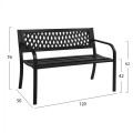 BENCH OCTAVIO FK5531 METAL FRAME-POLYPROPYLENE BACKREST IN BLACK COLOR 120x50x76Hcm. BENCH OCTAVIO FK5531 METAL FRAME-POLYPROPYLENE BACKREST IN BLACK COLOR 120x50x76Hcm.