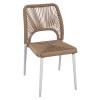 WHITE ALUMINUM CHAIR WITH PE ROPE BEIGE FK5770.01 45x63x82Y cm.