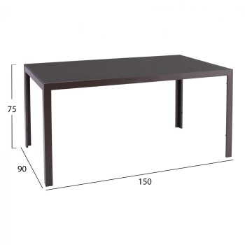 DINING SET 7 PCS BROWN TABLE 150X90 AND FOLDABLE ARMCHAIR FK11531.02
