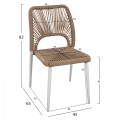 DINING SET 5PCS WHITE TABLE 120x80 AND CHAIR WITH ROPE FK11534.01