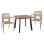 DINING SET 3PCS CHARCOAL TABLE 80x80 AND ARMCHAIR WITH ROPE FK11537.02