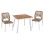 DINING SET 3PCS WHITE TABLE 80x80 AND CHAIR WITH ROPE FK11536.01