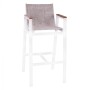 ALUMINUM BAR STOOL WHITE WITH POLYWOOD 52x58x108 cm. FK5790.01