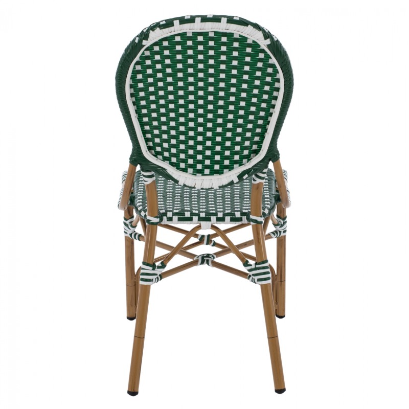 ALUMINUM CHAIR BAMBOO LOOK WITH WICKER GREEN WHITE FK5792.01 47x55x98 cm. ALUMINUM CHAIR BAMBOO LOOK WITH WICKER GREEN WHITE FK5792.01 47x55x98 cm.