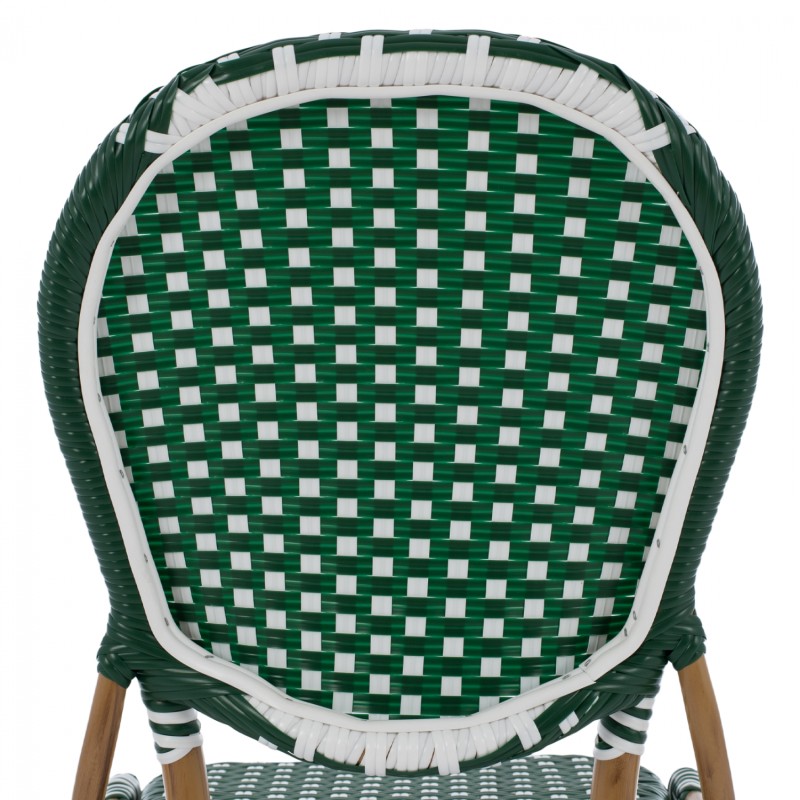 ALUMINUM CHAIR BAMBOO LOOK WITH WICKER GREEN WHITE FK5792.01 47x55x98 cm. ALUMINUM CHAIR BAMBOO LOOK WITH WICKER GREEN WHITE FK5792.01 47x55x98 cm.