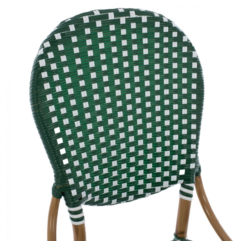 ALUMINUM CHAIR BAMBOO LOOK WITH WICKER GREEN WHITE FK5792.01 47x55x98 cm. ALUMINUM CHAIR BAMBOO LOOK WITH WICKER GREEN WHITE FK5792.01 47x55x98 cm.