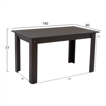 KITCHEN TABLE KELVIN, WENGE, ΗΜ2429.02 140x80x77 cm. KITCHEN TABLE KELVIN, WENGE, ΗΜ2429.02 140x80x77 cm.