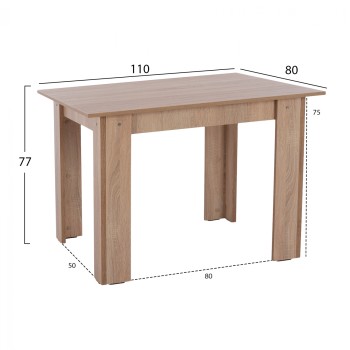 KITCHEN TABLE FK2428.01 KELVIN SONOMA OAK110x80x77Yec. KITCHEN TABLE FK2428.01 KELVIN SONOMA OAK110x80x77Yec.