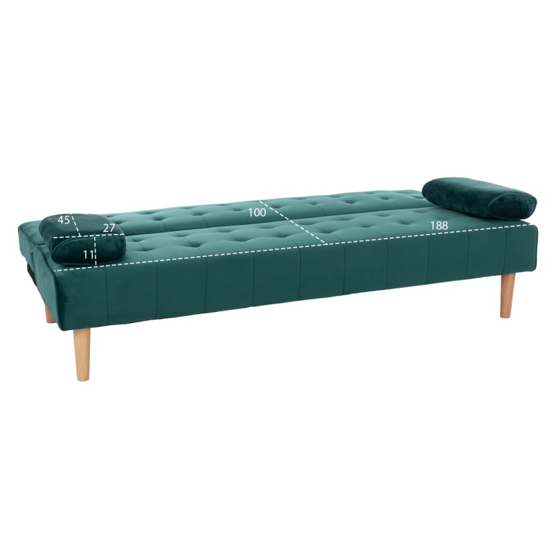 WANDA SOFA BED FK3149.13 WITH GREEN VELVET 188X83X83Y cm. WANDA SOFA BED FK3149.13 WITH GREEN VELVET 188X83X83Y cm.