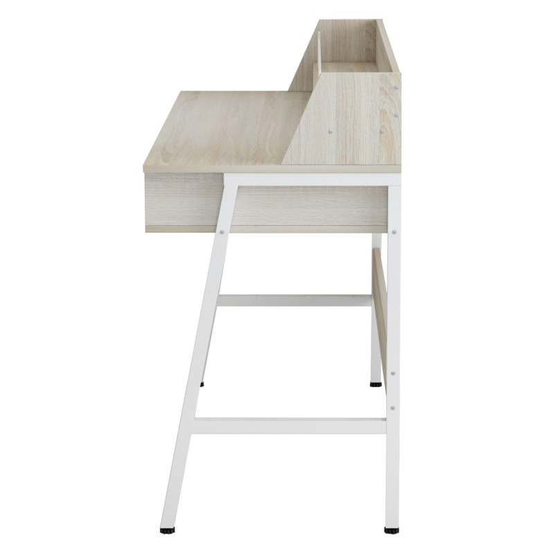 DESK OLIVIER FK2129.01 MELAMINE IN SONAMA AND WHITE-WHITE METAL FRAME 104Χ48Χ89Hcm. DESK OLIVIER FK2129.01 MELAMINE IN SONAMA AND WHITE-WHITE METAL FRAME 104Χ48Χ89Hcm.