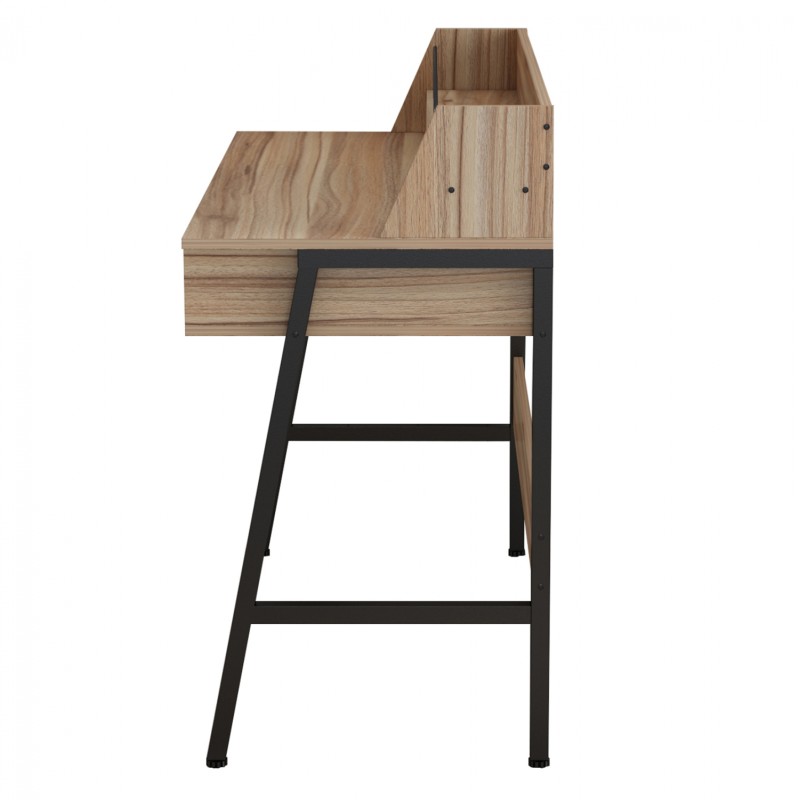 DESK OLIVIER FK2129.02 MELAMINE IN WALNUT AND BLACK-BLACK METAL FRAME 104Χ48Χ89Hcm. DESK OLIVIER FK2129.02 MELAMINE IN WALNUT AND BLACK-BLACK METAL FRAME 104Χ48Χ89Hcm.