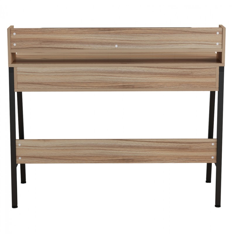DESK OLIVIER FK2129.02 MELAMINE IN WALNUT AND BLACK-BLACK METAL FRAME 104Χ48Χ89Hcm. DESK OLIVIER FK2129.02 MELAMINE IN WALNUT AND BLACK-BLACK METAL FRAME 104Χ48Χ89Hcm.
