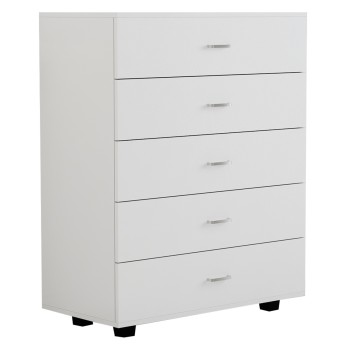 MELAMINE DRESSER THORG FK8995.03 WITH 5 WHITE DRAWERS 80Χ40Χ100Hcm.