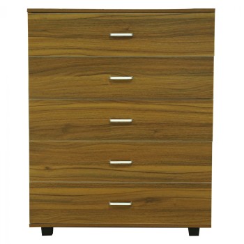 MELAMINE DRESSER THORG FK8995.02 WITH 5 WALNUT-COLORED DRAWERS 80Χ40Χ100H cm. MELAMINE DRESSER THORG FK8995.02 WITH 5 WALNUT-COLORED DRAWERS 80Χ40Χ100H cm.