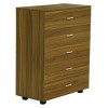 MELAMINE DRESSER THORG FK8995.02 WITH 5 WALNUT-COLORED DRAWERS 80Χ40Χ100H cm.