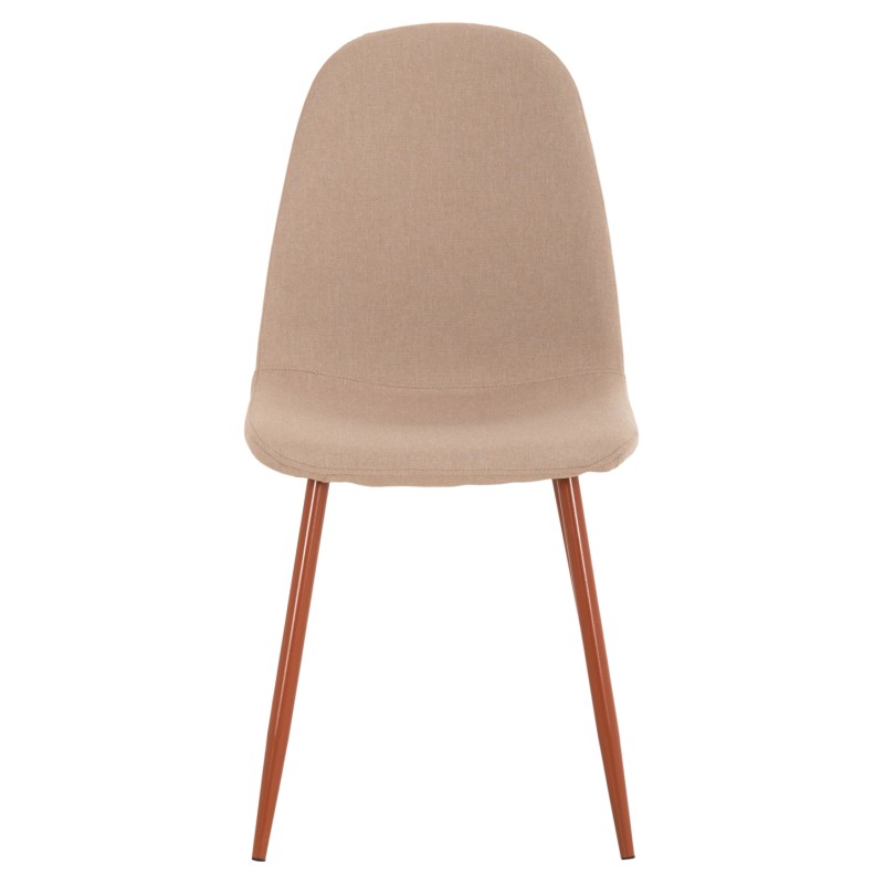 CHAIR FK00100.07 BEIGE FABRIC AND METAL LEGS 44x48x89Hcm.