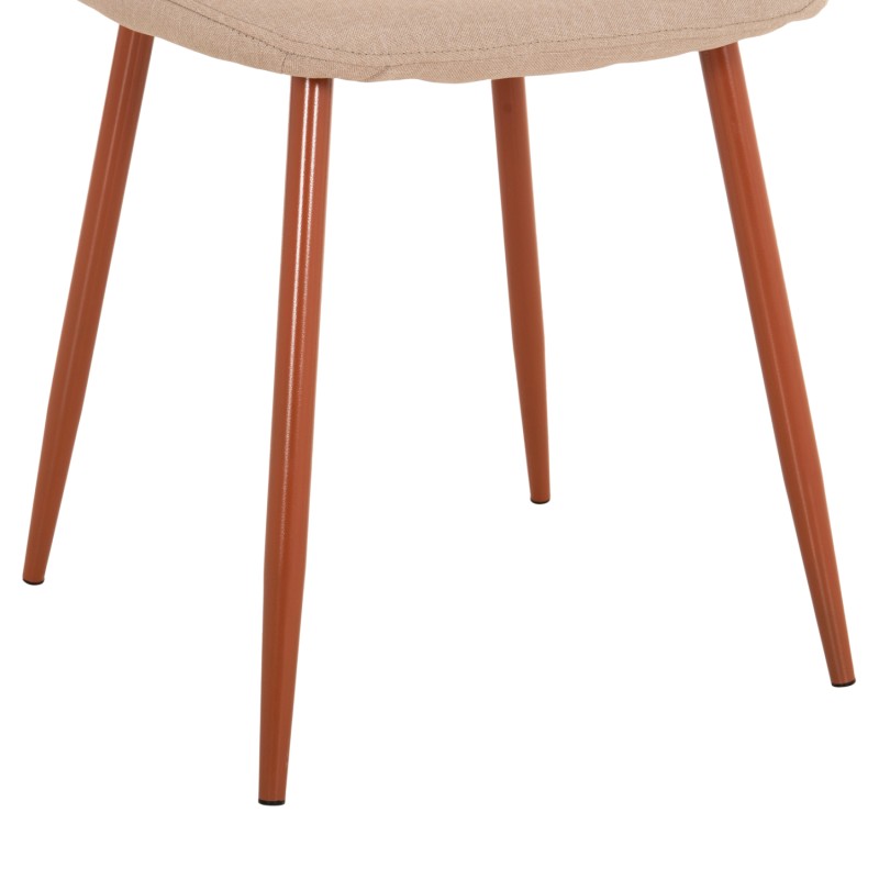 CHAIR FK00100.07 BEIGE FABRIC AND METAL LEGS 44x48x89Hcm.