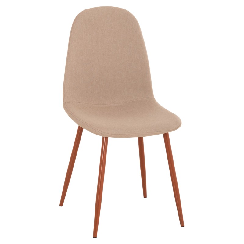 CHAIR FK00100.07 BEIGE FABRIC AND METAL LEGS 44x48x89Hcm.