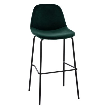 Stool VINCENT FK8579.13 VELVET GREEN AND METAL FRAME 56,5x47x106 cm.