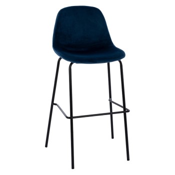 BLUE VELVET STOOL AND METAL FRAME FK8579.18 56,5x47x106 cm.