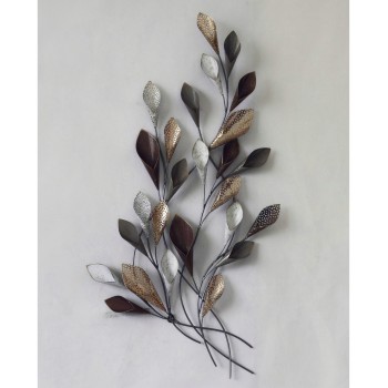 METAL WALL DECORATION FK7159 CHARCOAL GREY-GOLD 44x5x87cm