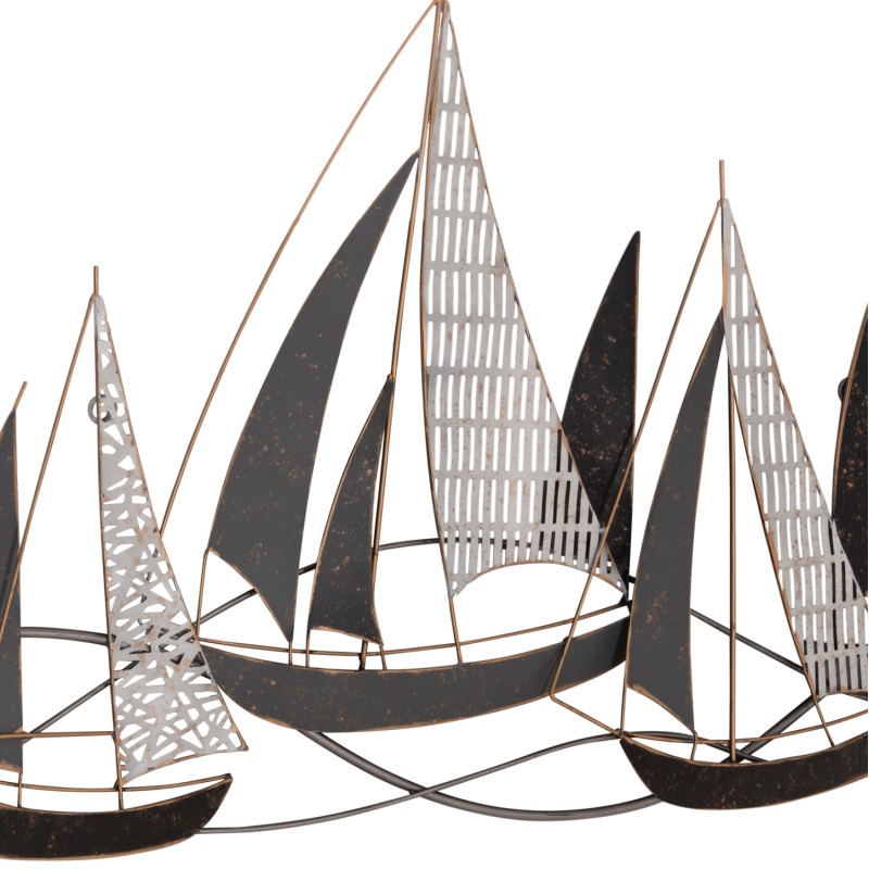 METAL WALL DECORATION FK7160 COAL WHITE GOLD 91x3x55Η cm. METAL WALL DECORATION FK7160 COAL WHITE GOLD 91x3x55Η cm.